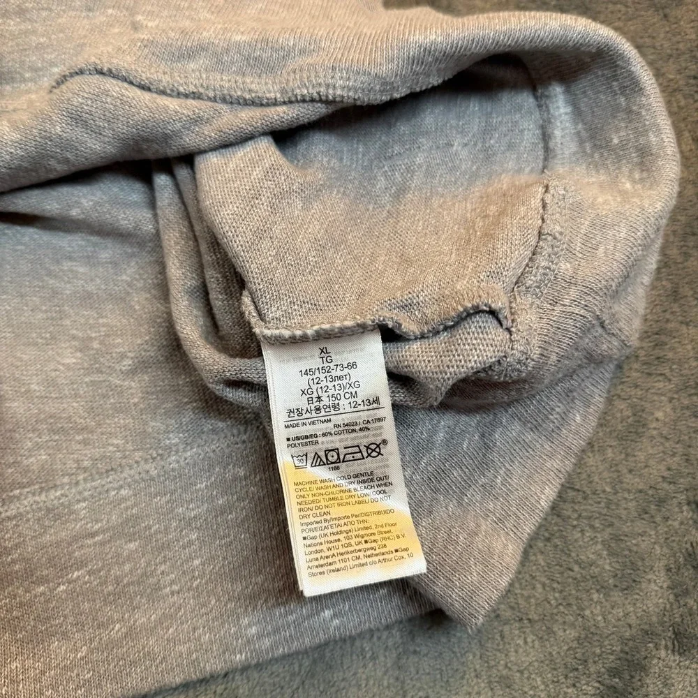 GAP Gray Heathered Pullover‎ Hoodie Sweatshirt Kids Size XL Extra Large